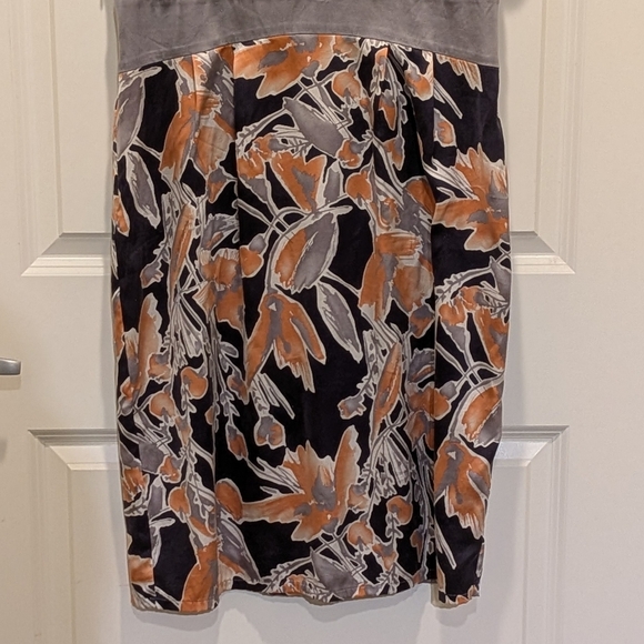 EUC Naersi 13 Mulberry Silk Peach Black And Grey Patterned Dress with Gemstones - Picture 3 of 7